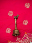 Dark Pink Booti Katan Silk Handloom Banarasi Suit - Sacred Weaves