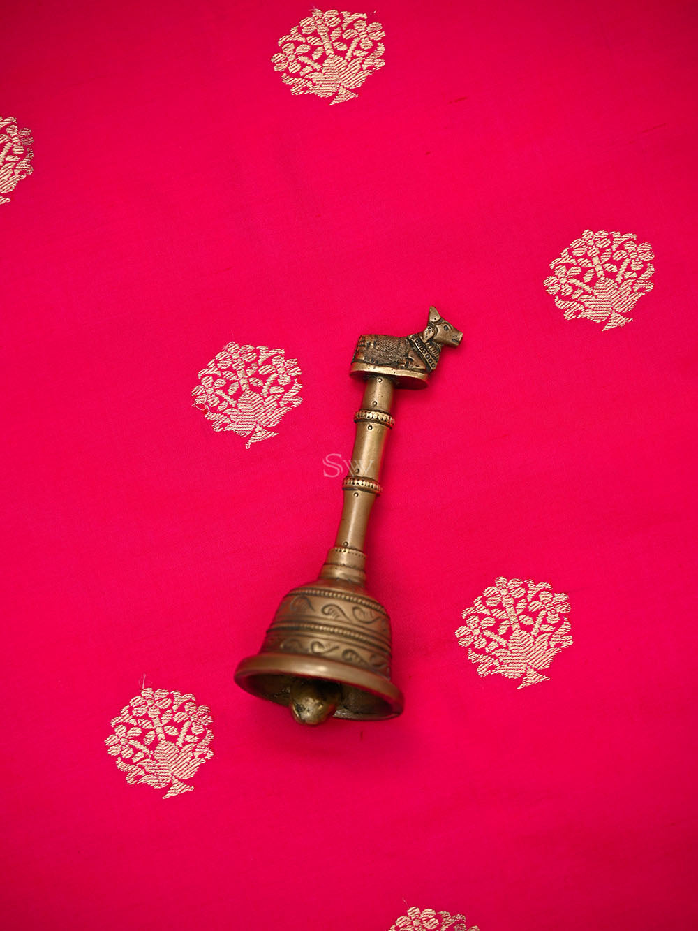 Dark Pink Booti Katan Silk Handloom Banarasi Suit - Sacred Weaves