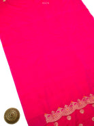 Dark Pink Booti Katan Silk Handloom Banarasi Suit - Sacred Weaves