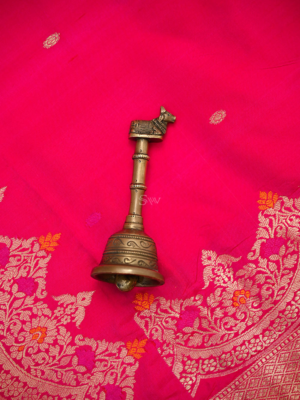 Dark Pink Booti Katan Silk Handloom Banarasi Suit - Sacred Weaves