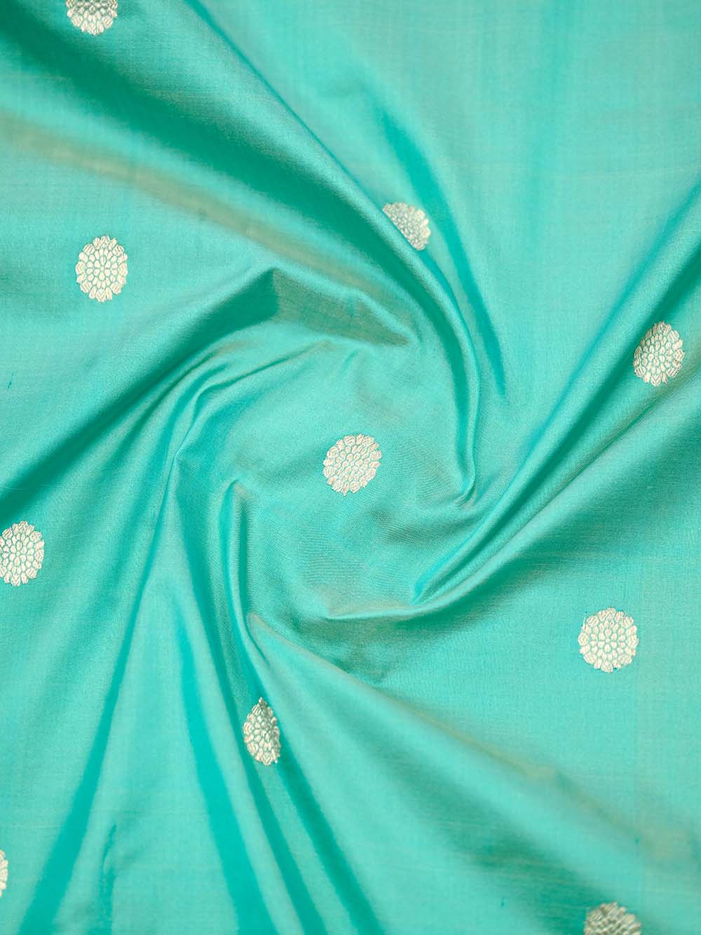 Sky Blue Booti Katan Silk Handloom Banarasi Dupatta
