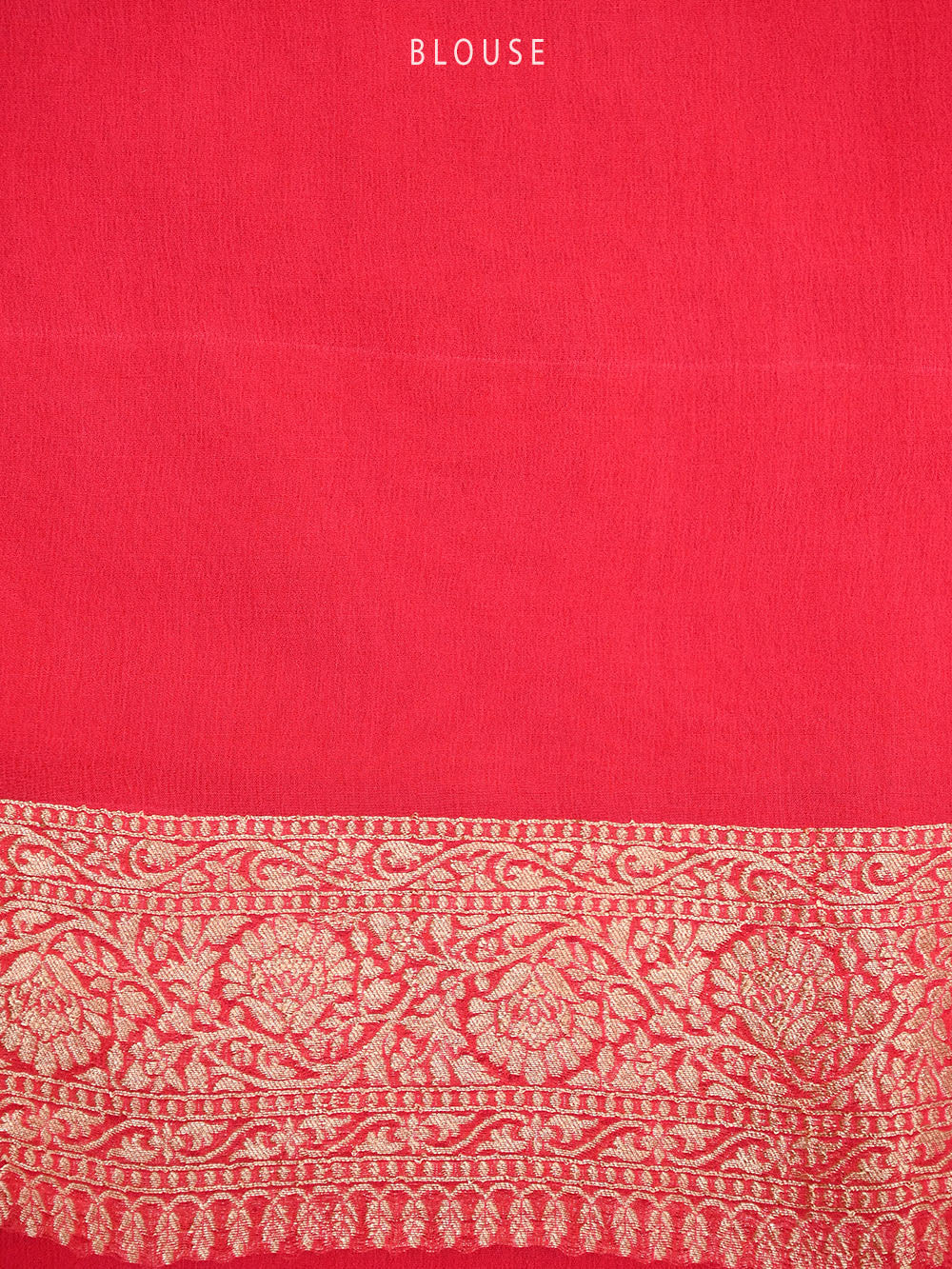 Peach Konia Khaddi Georgette Handloom Banarasi Saree - Sacred Weaves