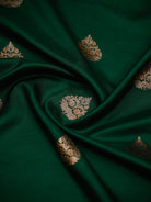 Bottle Green Booti Silk Handloom Banarasi Saree - Sacred Weaves