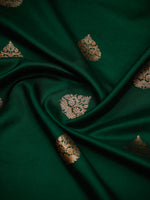 Bottle Green Booti Silk Handloom Banarasi Saree - Sacred Weaves