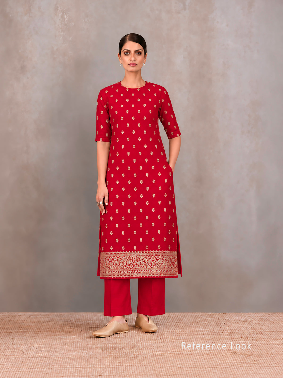 Red Meenakari Khaddi Georgette Handloom Banarasi Suit - Sacred Weaves