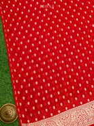 Red Meenakari Khaddi Georgette Handloom Banarasi Suit - Sacred Weaves