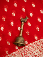 Red Meenakari Khaddi Georgette Handloom Banarasi Suit - Sacred Weaves