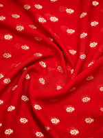 Red Meenakari Khaddi Georgette Handloom Banarasi Suit - Sacred Weaves