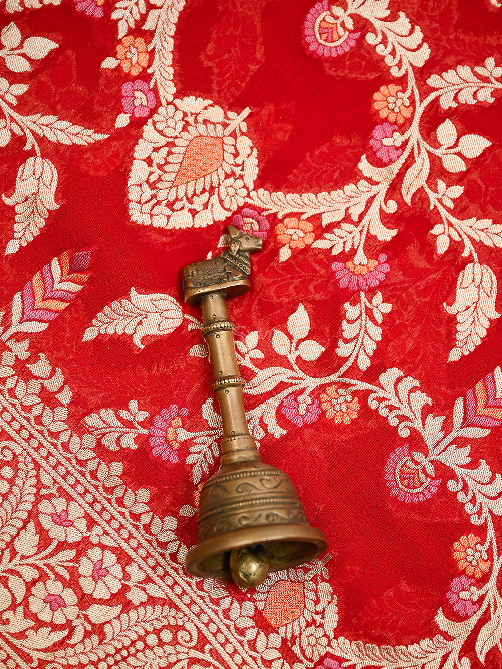 Red Meenakari Khaddi Georgette Handloom Banarasi Suit - Sacred Weaves
