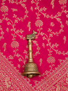 Magenta Shikargah Jaal Crepe Silk Handloom Banarasi Saree - Sacred Weaves
