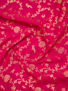 Magenta Shikargah Jaal Crepe Silk Handloom Banarasi Saree - Sacred Weaves