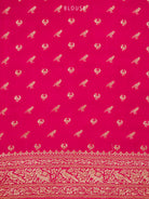 Magenta Shikargah Jaal Crepe Silk Handloom Banarasi Saree - Sacred Weaves