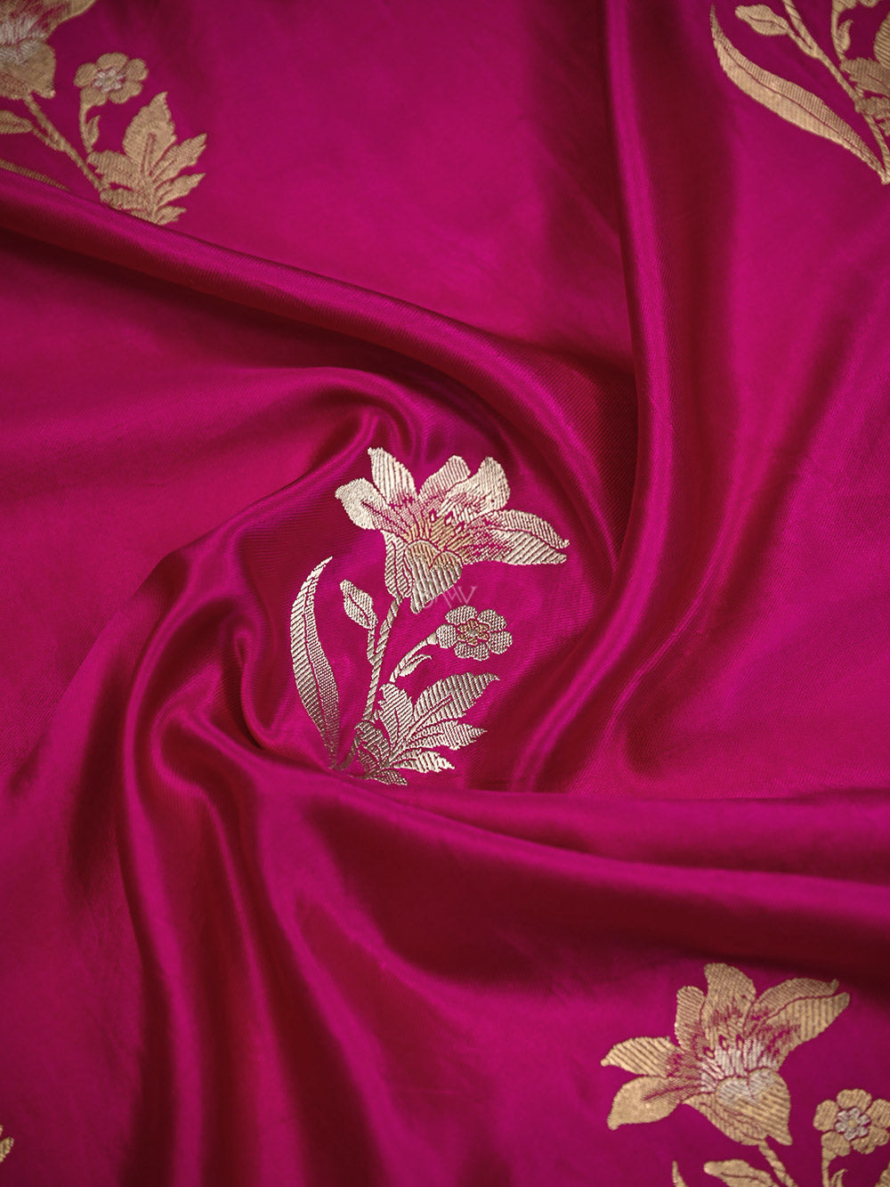 Magenta Boota Satin Silk Handloom Banarasi Saree - Sacred Weaves