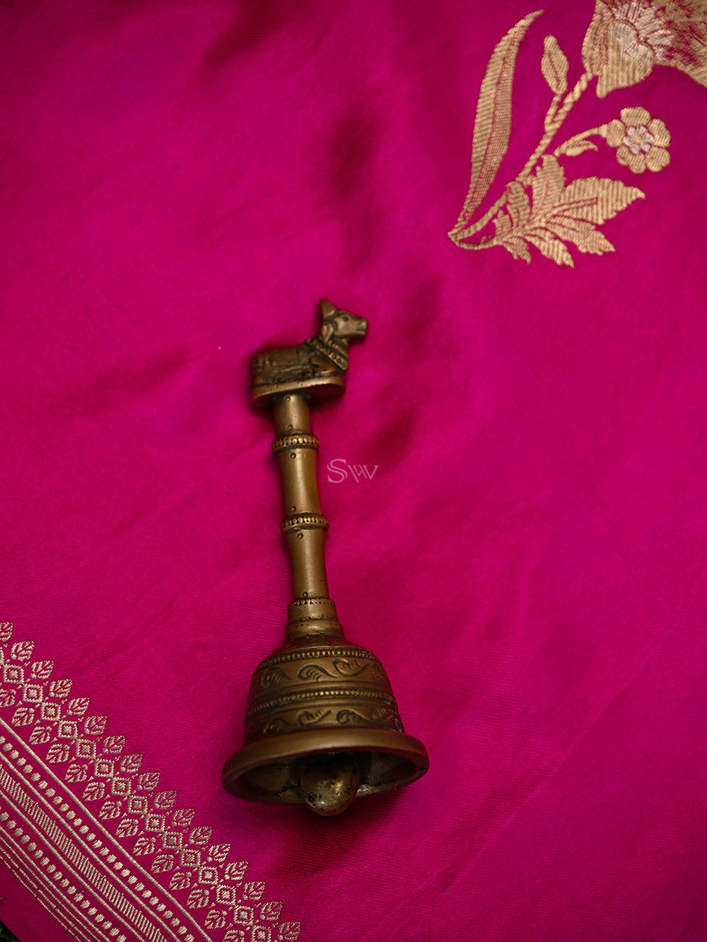 Magenta Boota Satin Silk Handloom Banarasi Saree - Sacred Weaves