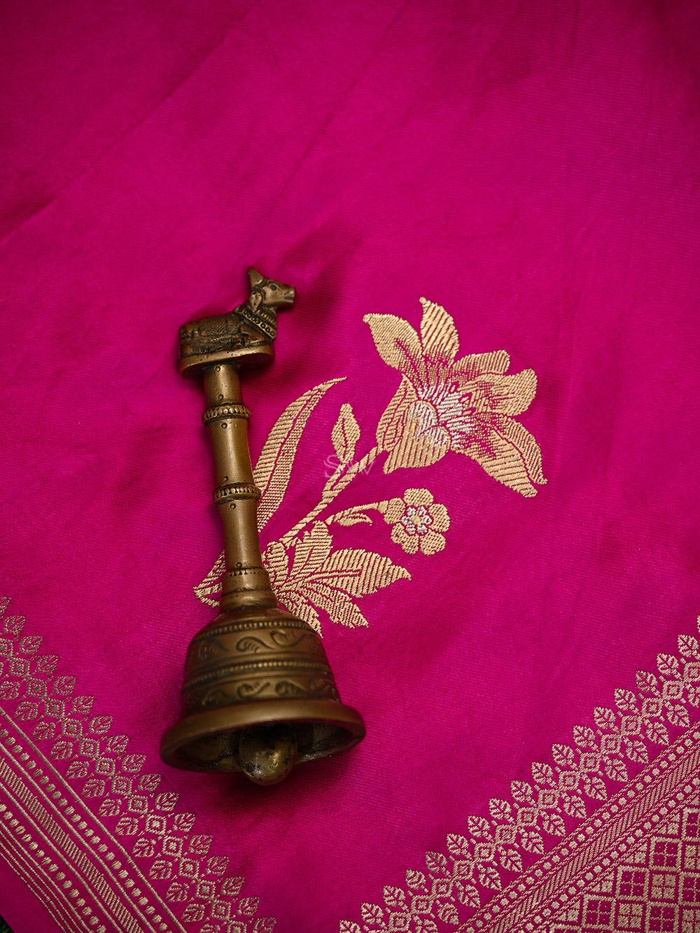 Magenta Boota Satin Silk Handloom Banarasi Saree - Sacred Weaves