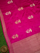 Magenta Boota Satin Silk Handloom Banarasi Saree - Sacred Weaves