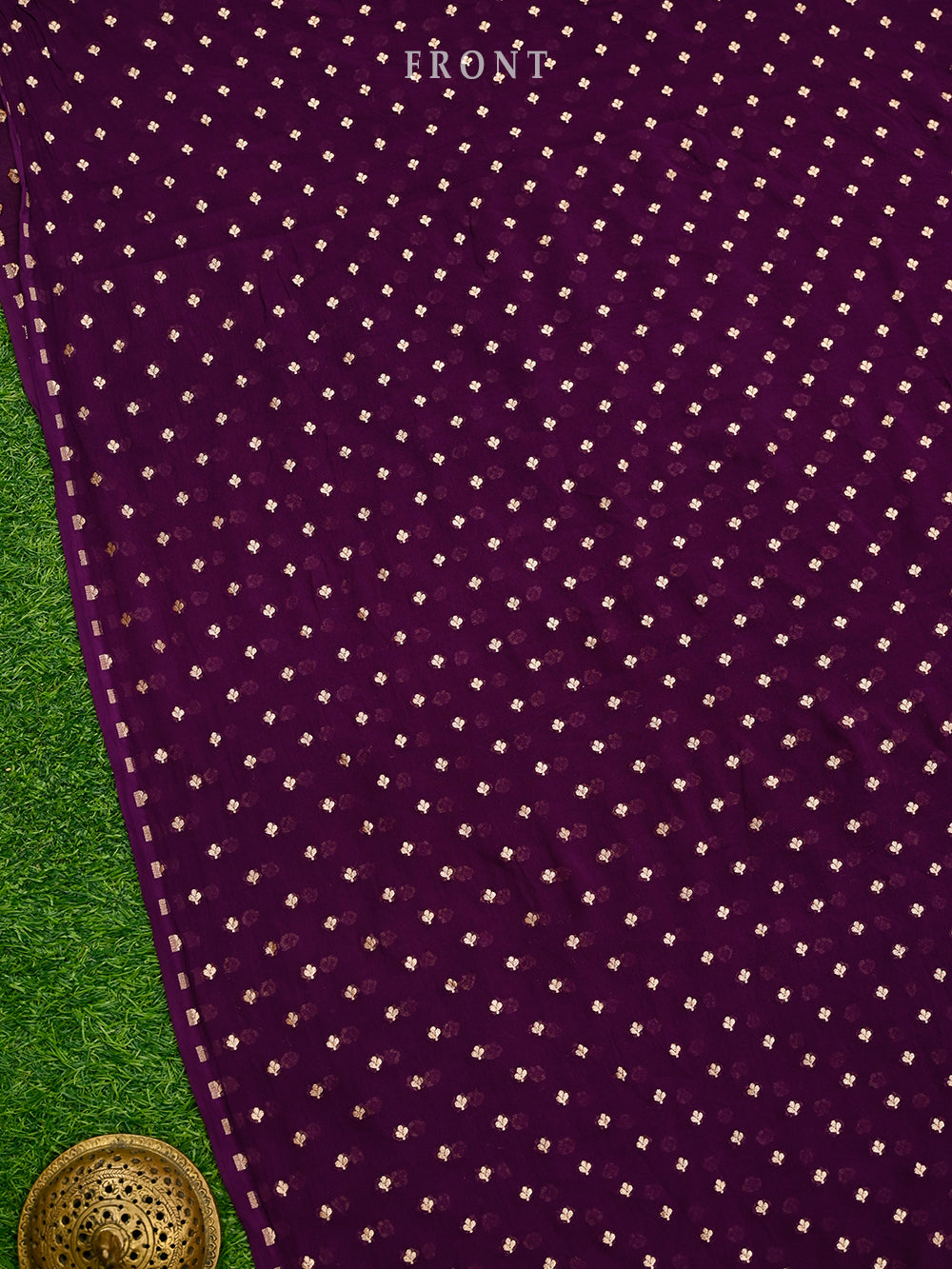 Wine Bandhani Khaddi Georgette Handloom Banarasi Suit - Sacred Weaves