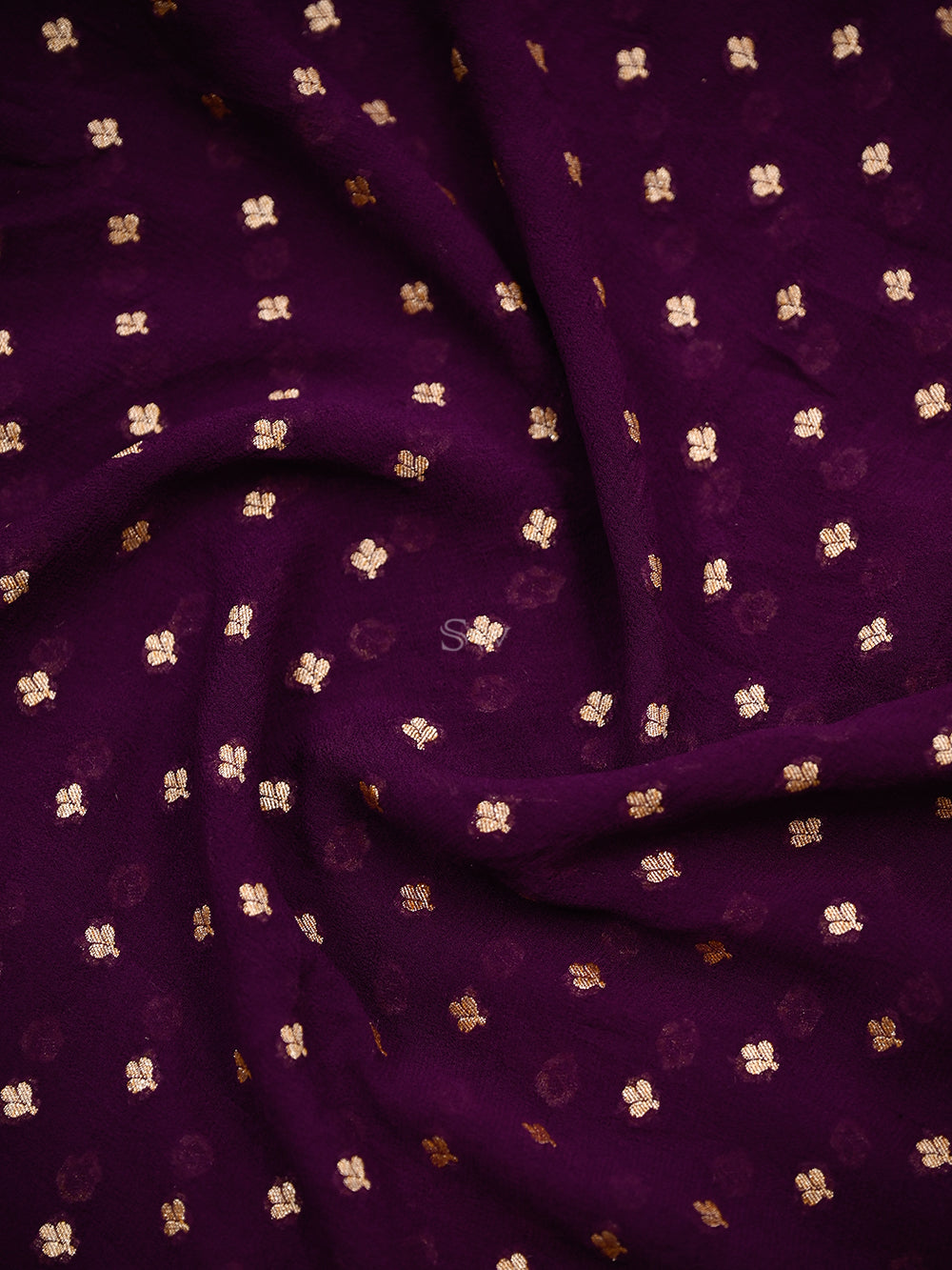 Wine Bandhani Khaddi Georgette Handloom Banarasi Suit - Sacred Weaves