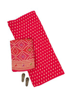 Pink Bandhani Khaddi Georgette Handloom Banarasi Suit