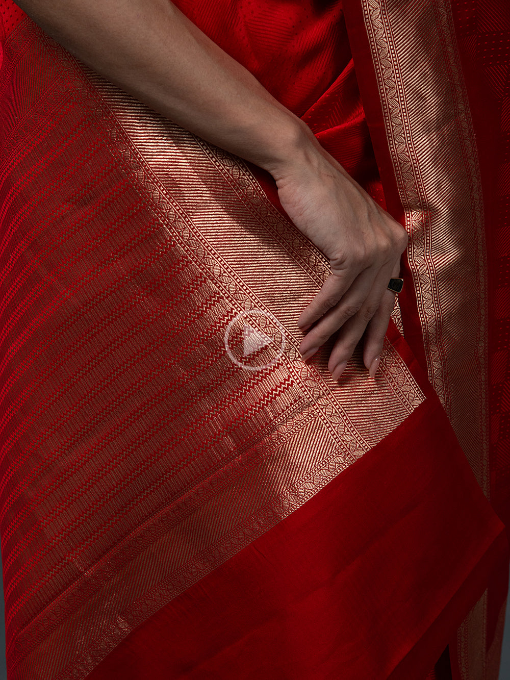 Red Satin Tanchoi Handloom Banarasi Saree