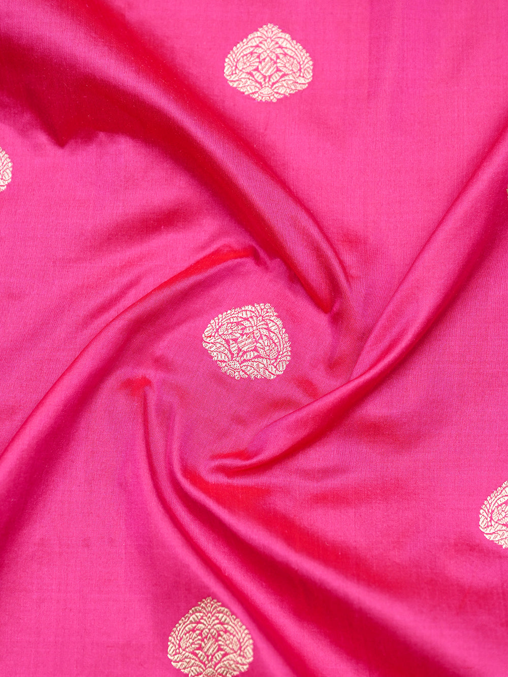 Magenta Red Booti Katan Silk Handloom Banarasi Dupatta - Sacred Weaves
