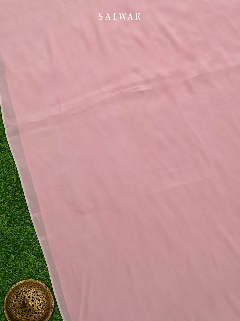 Pastel Pink Embroidery Organza Handloom Banarasi Suit