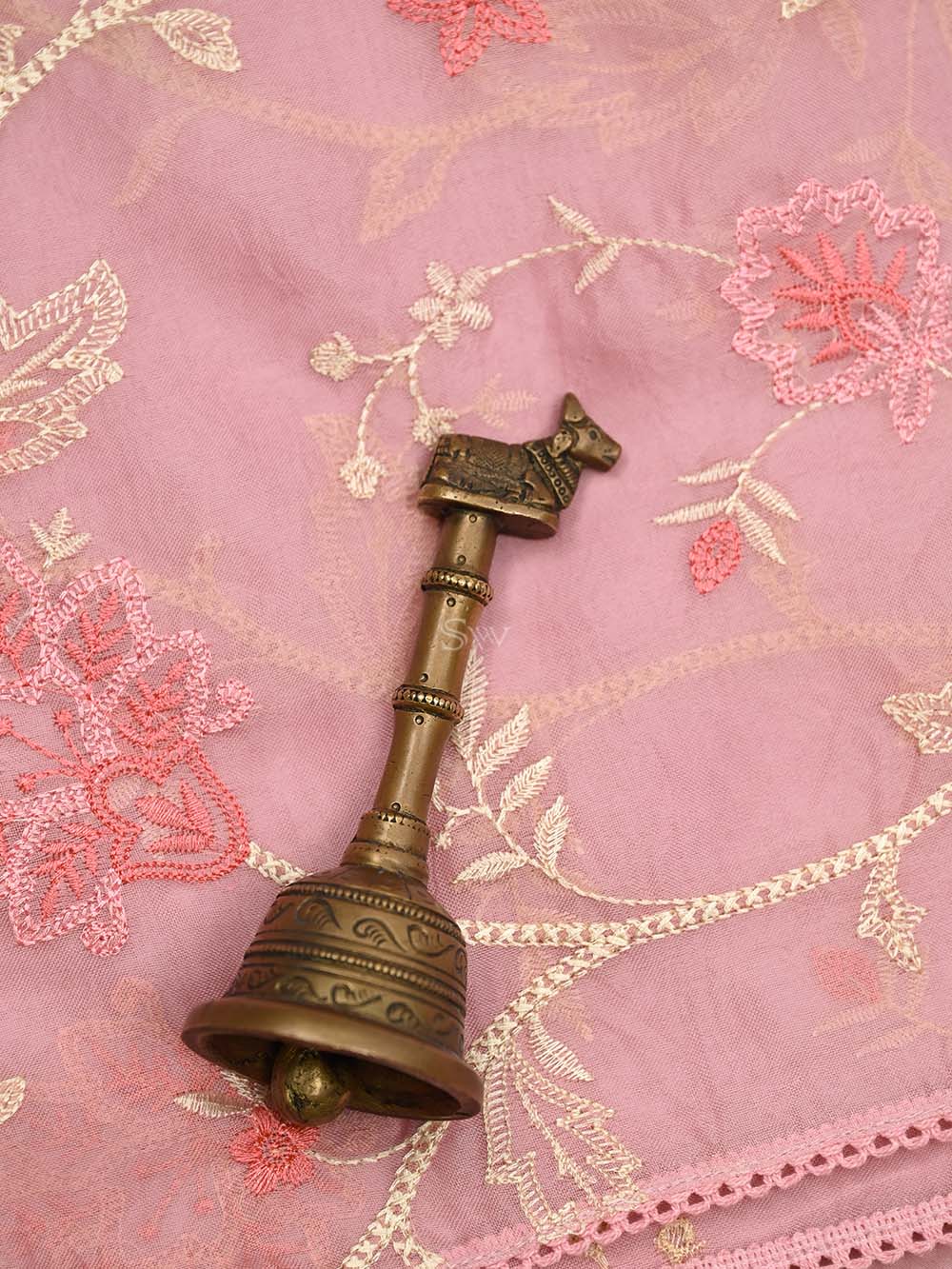 Pastel Pink Embroidery Organza Handloom Banarasi Suit