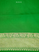Green Rangkat Khaddi Georgette Handloom Banarasi Saree - Sacred Weaves