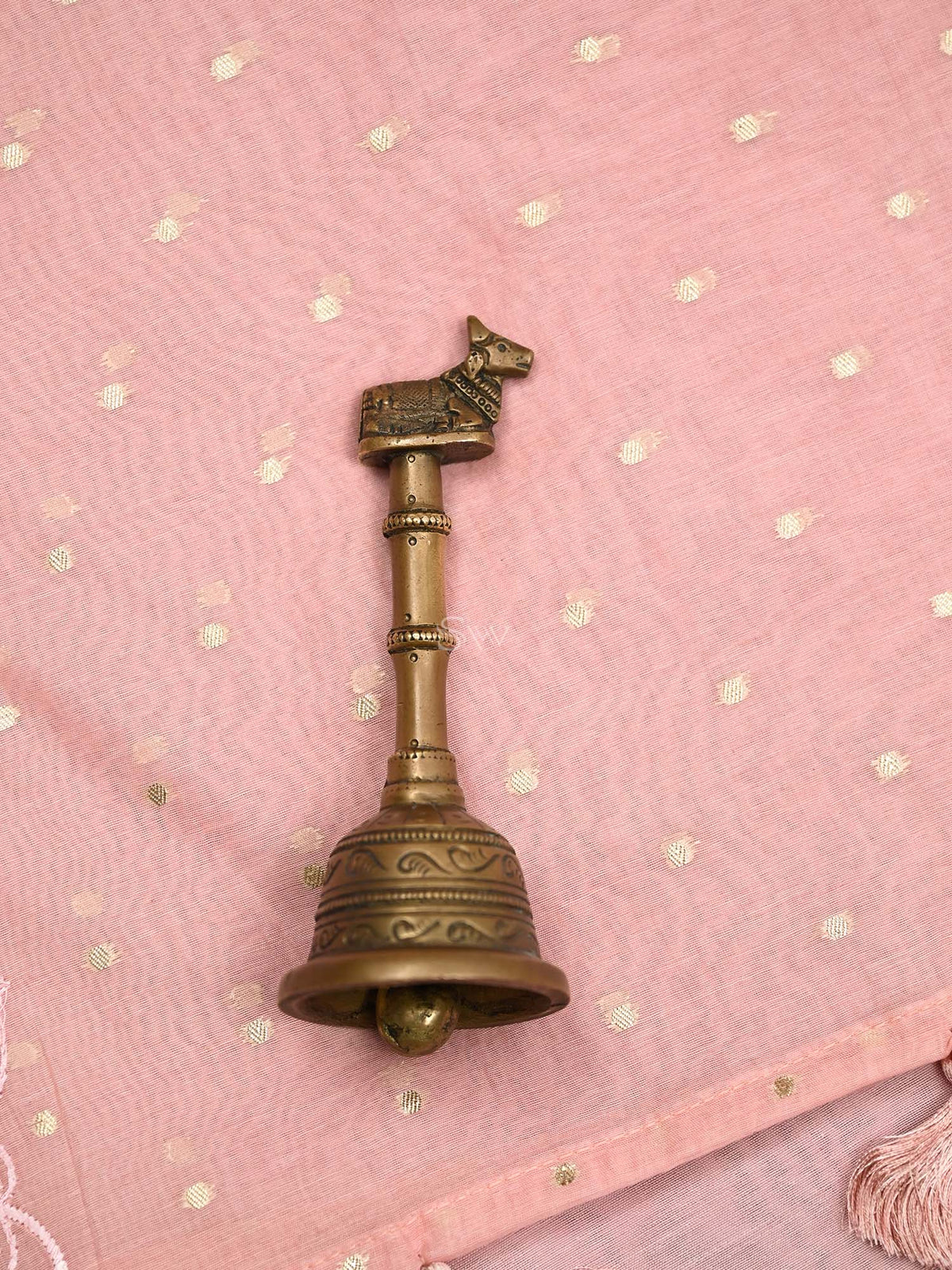 Pastel Pink Booti Cotton Silk Handloom Banarasi Suit