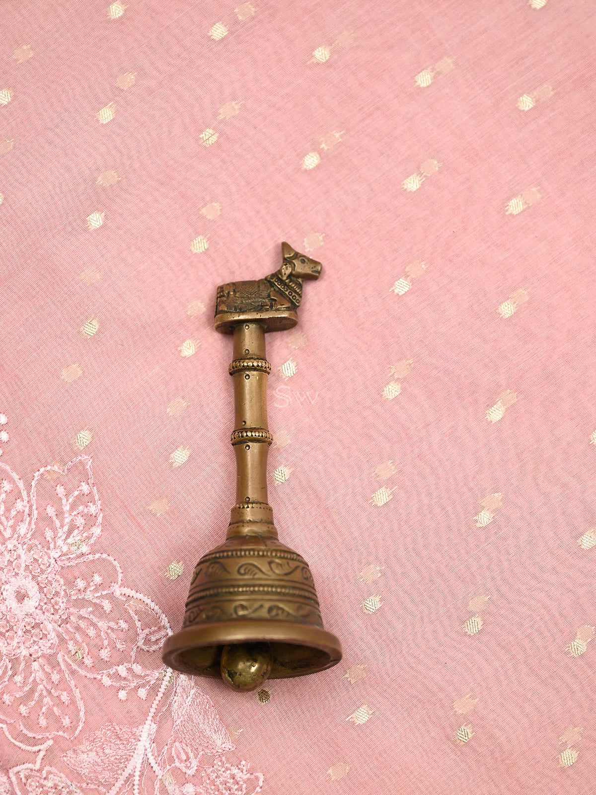 Pastel Pink Booti Cotton Silk Handloom Banarasi Suit