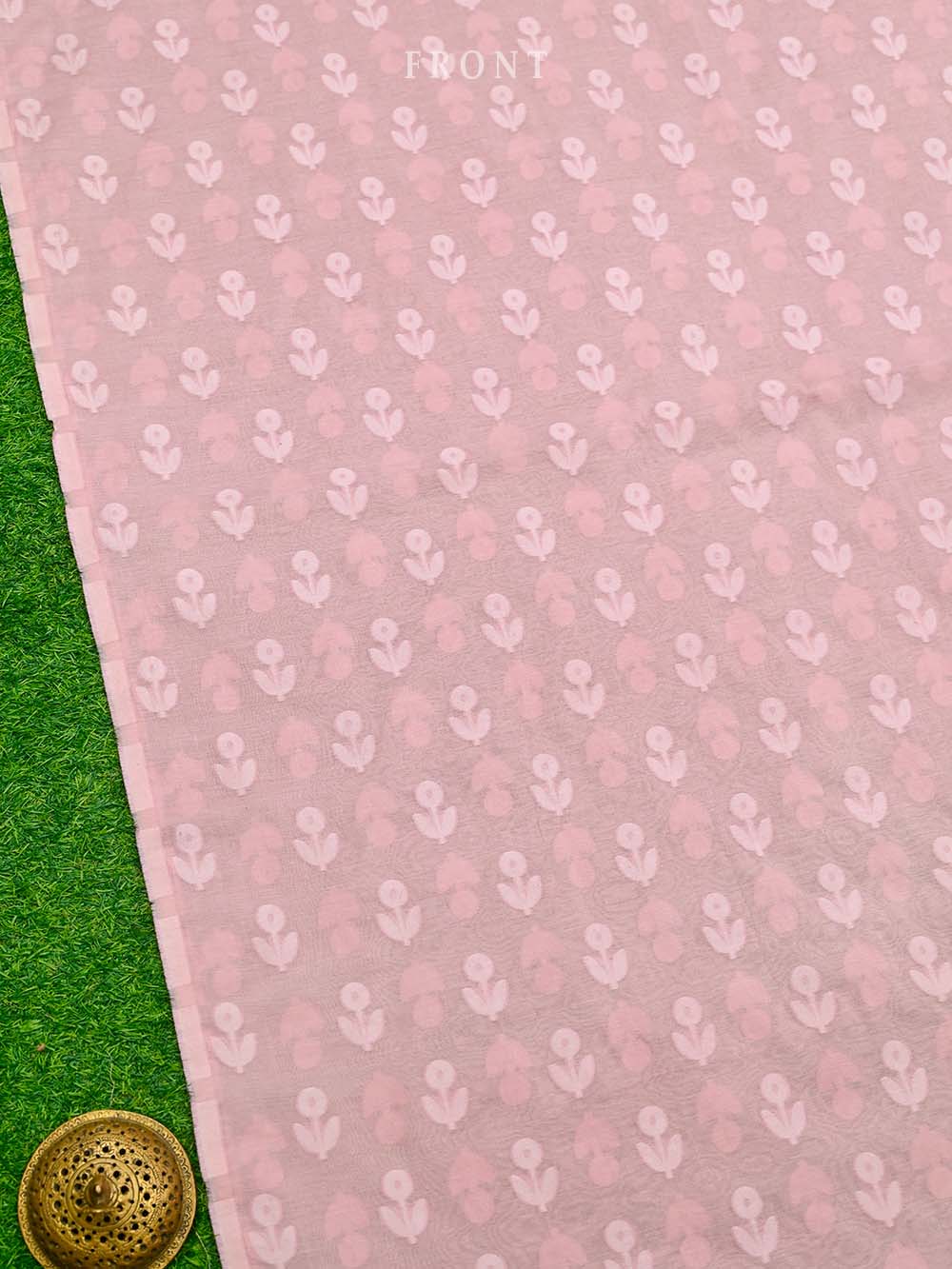 Pastel Purple Jaal Cotton Silk Handloom Banarasi Suit - Sacred Weaves