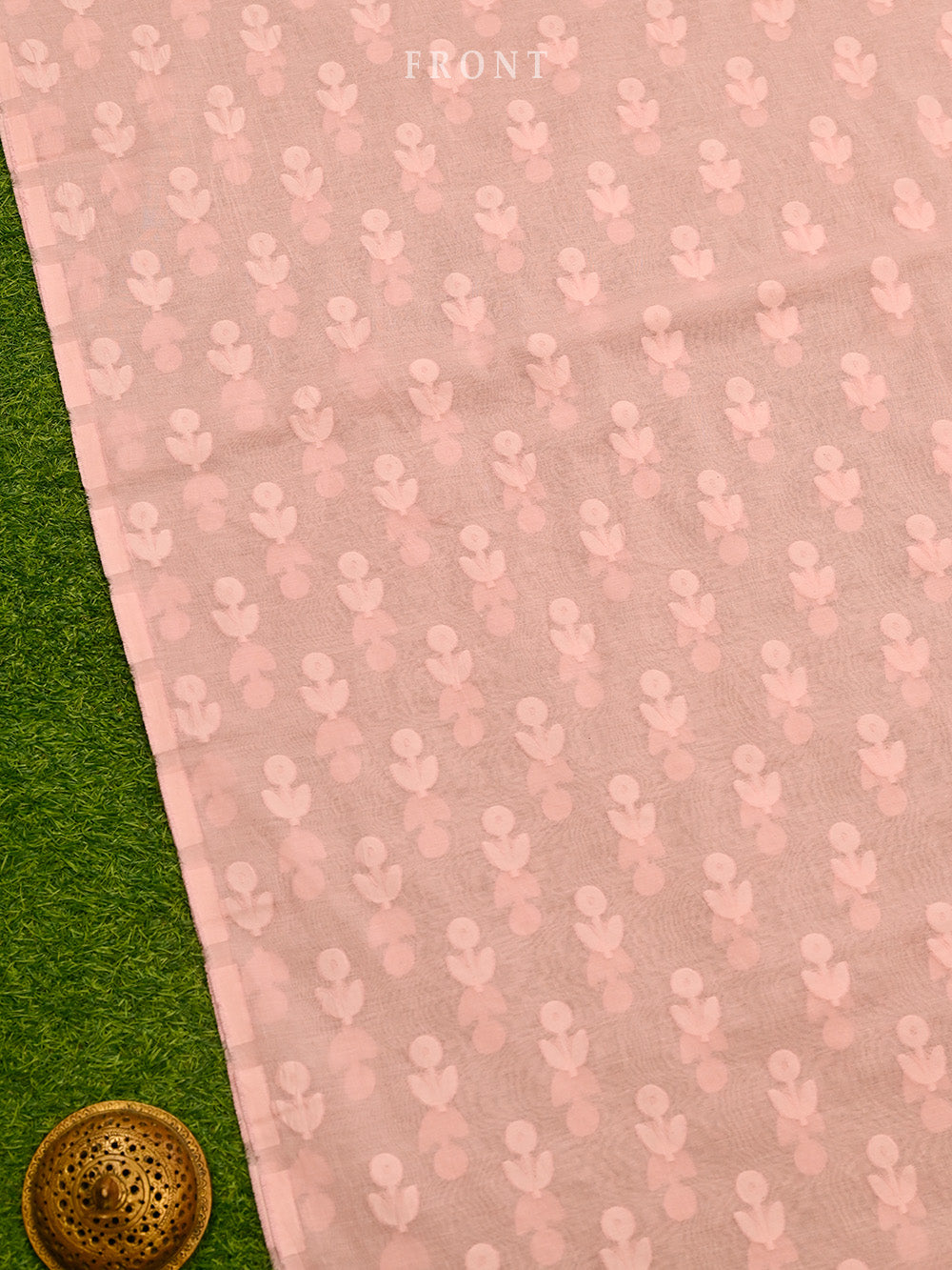 Pastel Pink Cotton Silk Handloom Banarasi Suit - Sacred Weaves