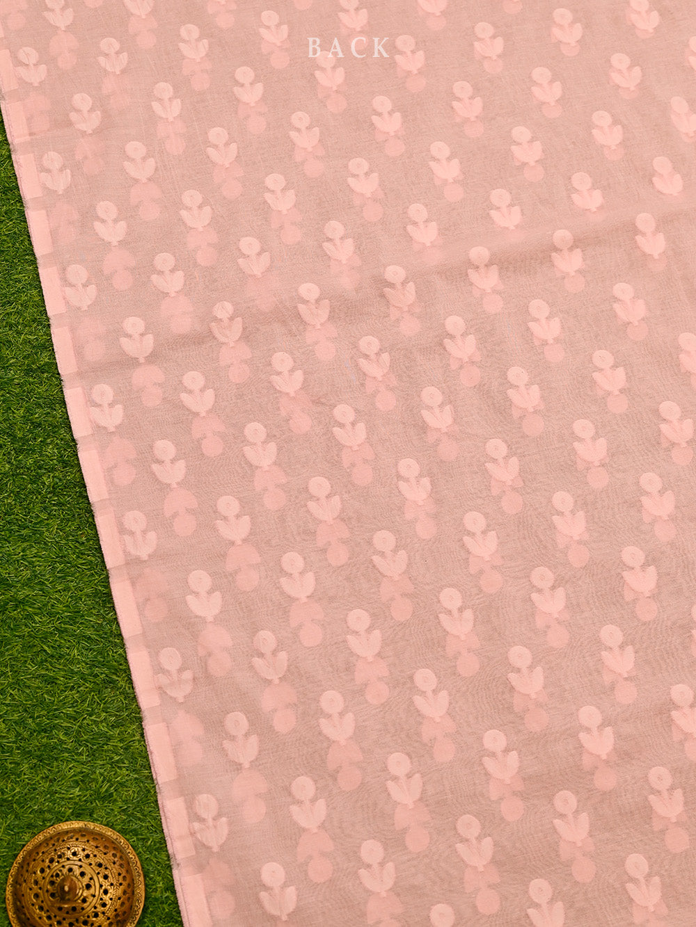 Pastel Pink Cotton Silk Handloom Banarasi Suit - Sacred Weaves