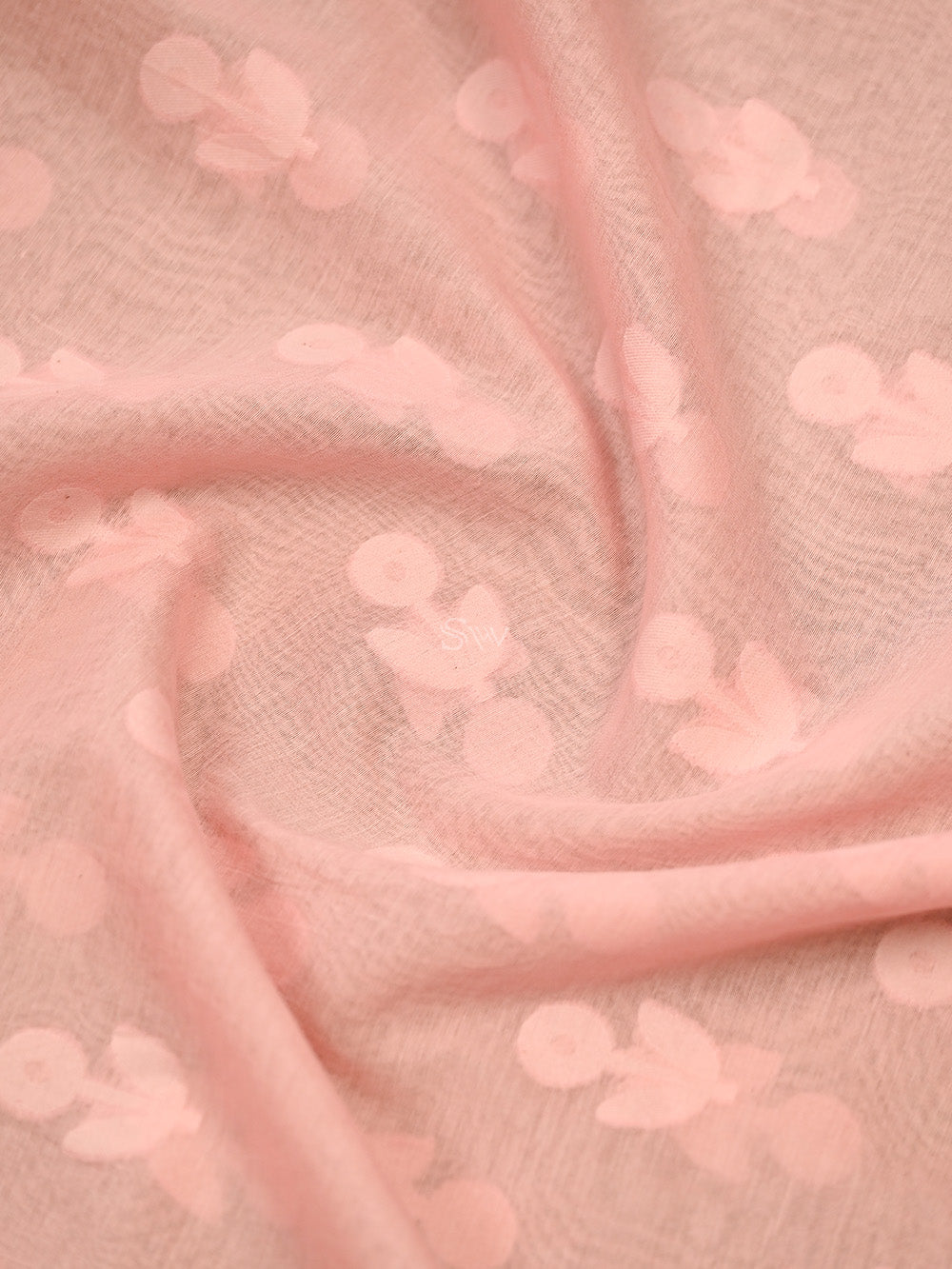Pastel Pink Cotton Silk Handloom Banarasi Suit - Sacred Weaves