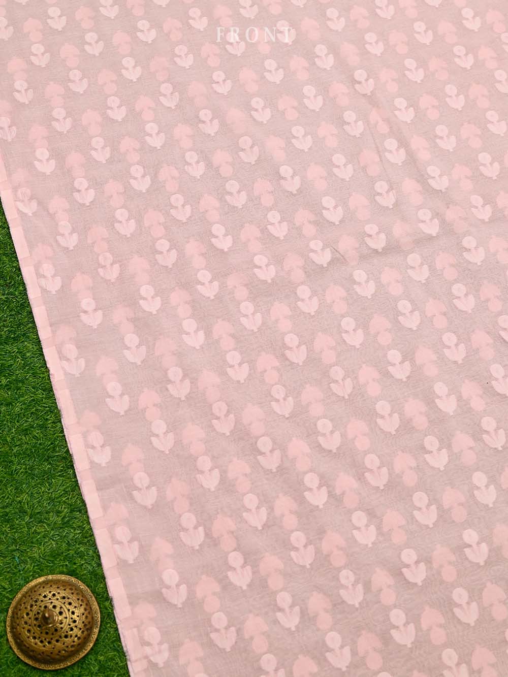 Pink Booti Cotton Silk Handloom Banarasi Suit - Sacred Weaves