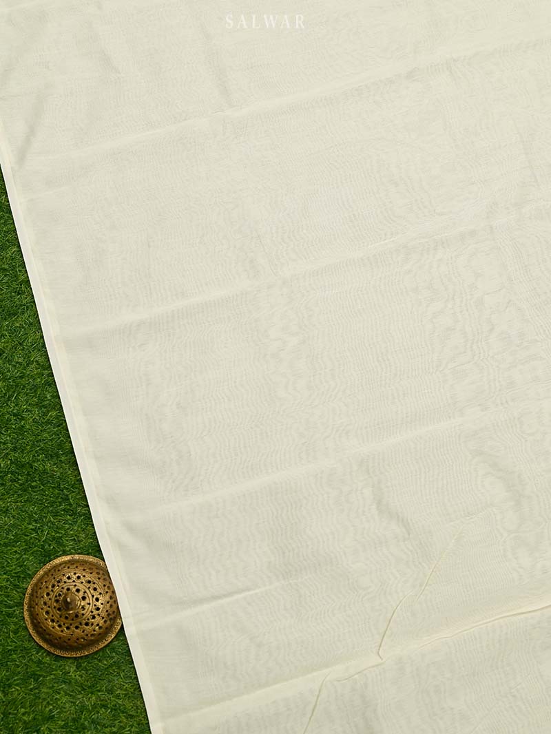 Cream Booti Cotton Silk Handloom Banarasi Suit
