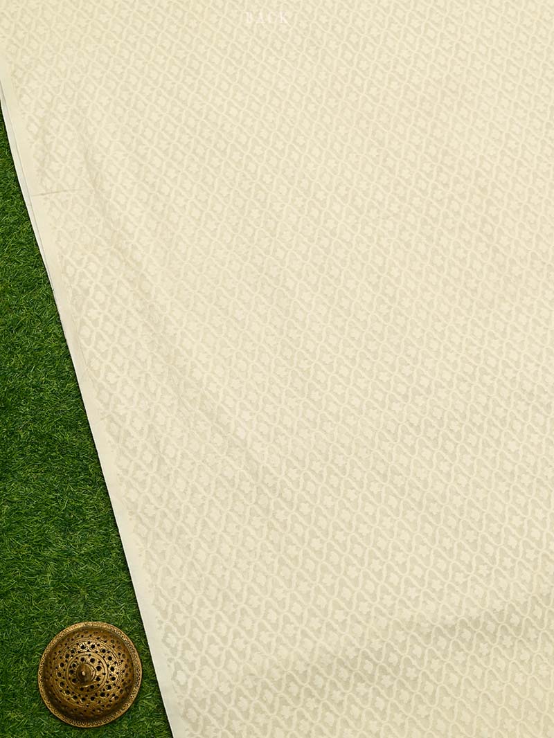 Cream Booti Cotton Silk Handloom Banarasi Suit