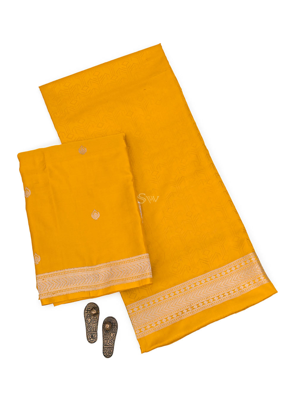 Yellow Tanchoi Silk Handloom Banarasi Suit