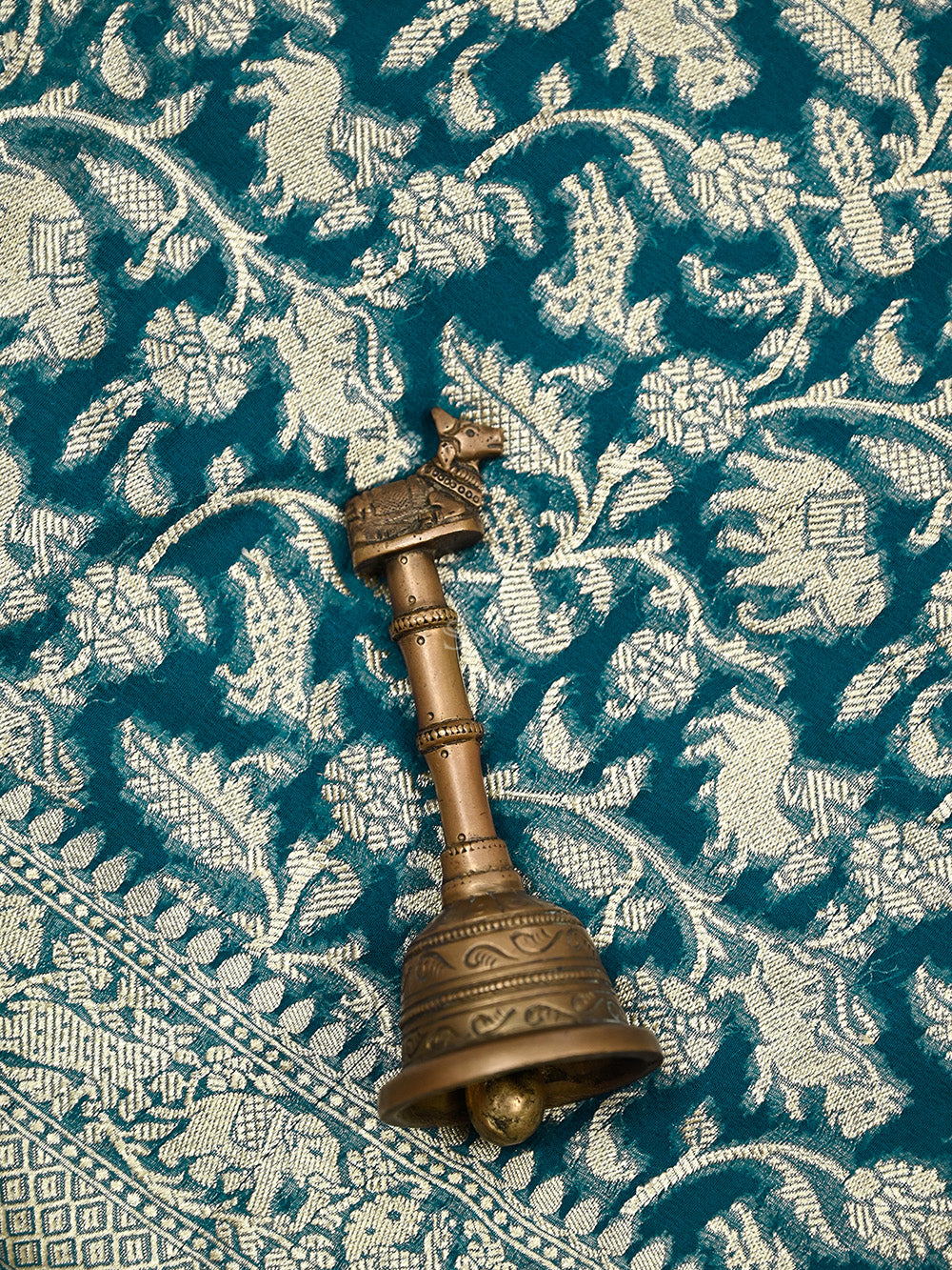 Midnight Blue Shikargah Khaddi Georgette Handloom Banarasi Saree - Sacred Weaves