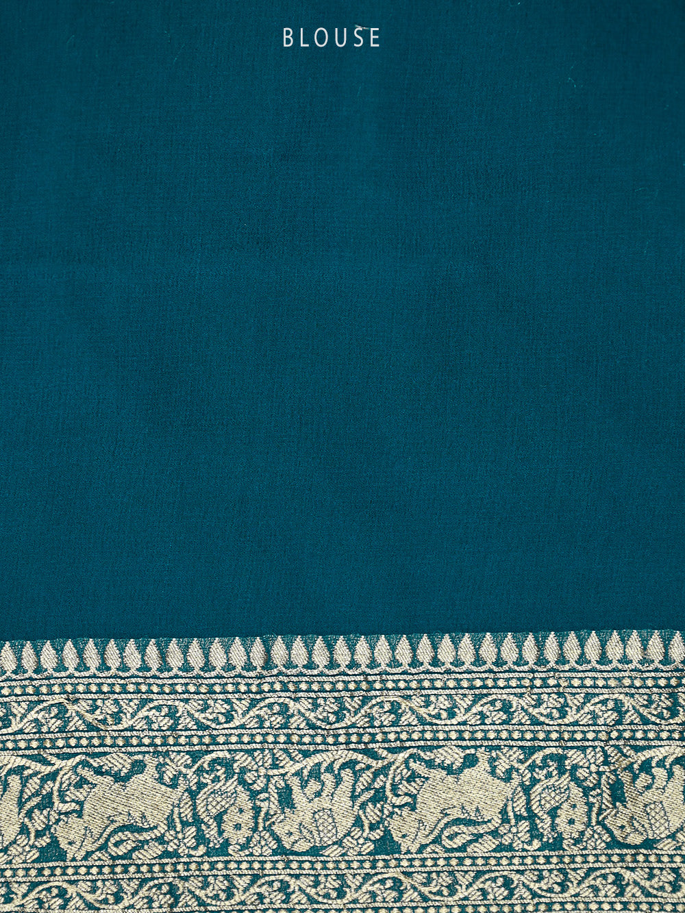 Midnight Blue Shikargah Khaddi Georgette Handloom Banarasi Saree - Sacred Weaves
