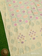 Off White Meenakari Khaddi Georgette Handloom Banarasi Suit - Sacred Weaves