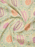Off White Meenakari Khaddi Georgette Handloom Banarasi Suit - Sacred Weaves