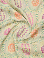 Off White Meenakari Khaddi Georgette Handloom Banarasi Suit - Sacred Weaves