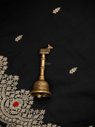 Black Booti Katan Silk Handloom Banarasi Suit - Sacred Weaves