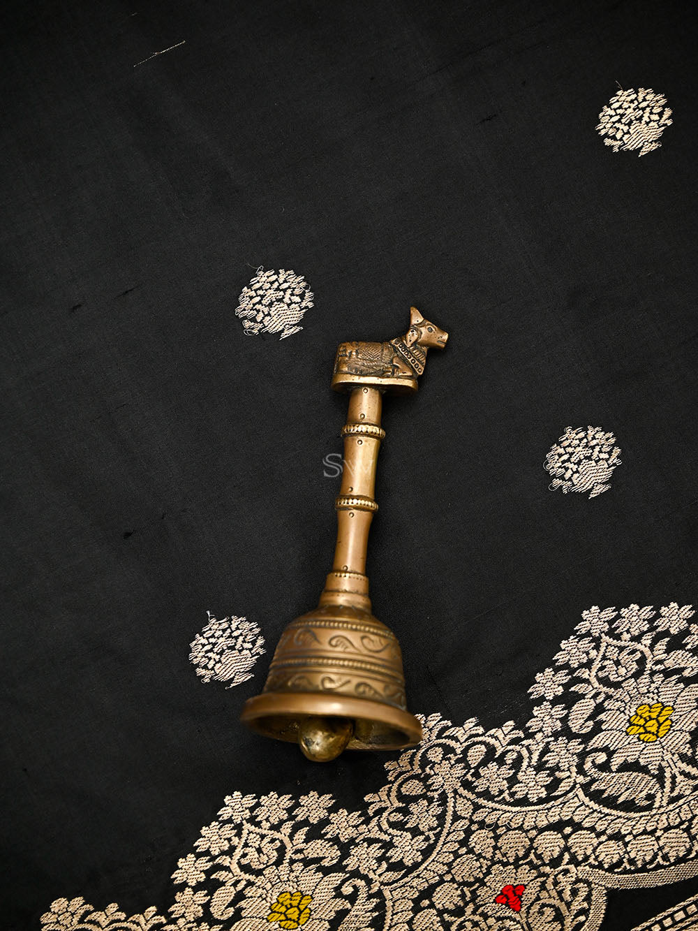 Black Booti Katan Silk Handloom Banarasi Suit - Sacred Weaves