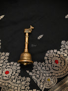 Black Booti Katan Silk Handloom Banarasi Suit - Sacred Weaves