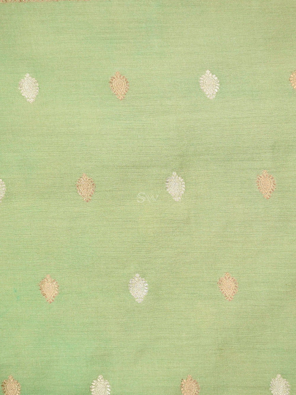Pista Green Booti Moonga Silk Handloom Banarasi Suit - Sacred Weaves
