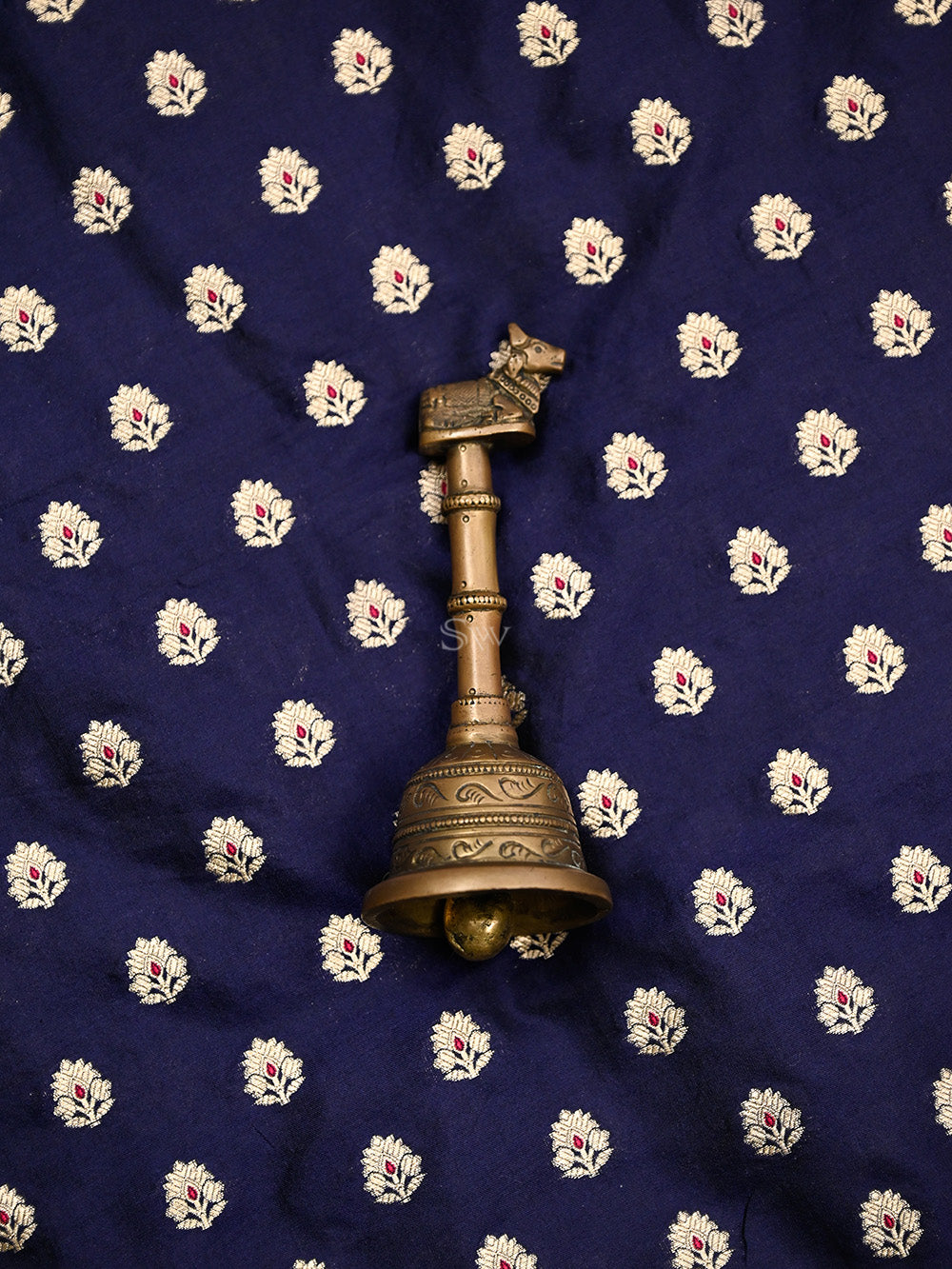 Blue Meenakari Booti Katan Silk Handloom Banarasi Suit - Sacred Weaves