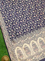 Blue Meenakari Booti Katan Silk Handloom Banarasi Suit - Sacred Weaves