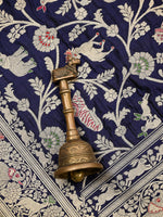 Blue Meenakari Booti Katan Silk Handloom Banarasi Suit - Sacred Weaves